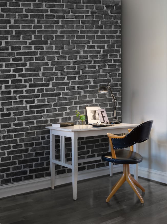 Brick Wall, Black - Wallpaper | Rebel Walls Brick Wall, Black - Wallpaper | Rebel Walls