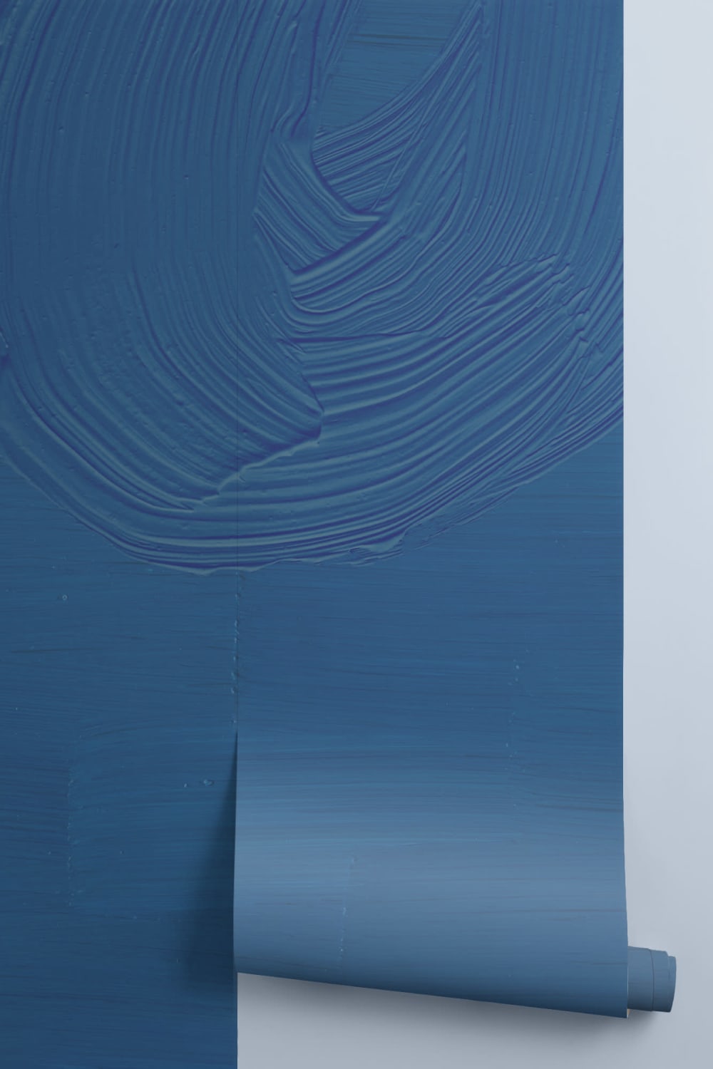 Carta da Parati Effetto Pittura Classic Blue con Pennellate di Vernice