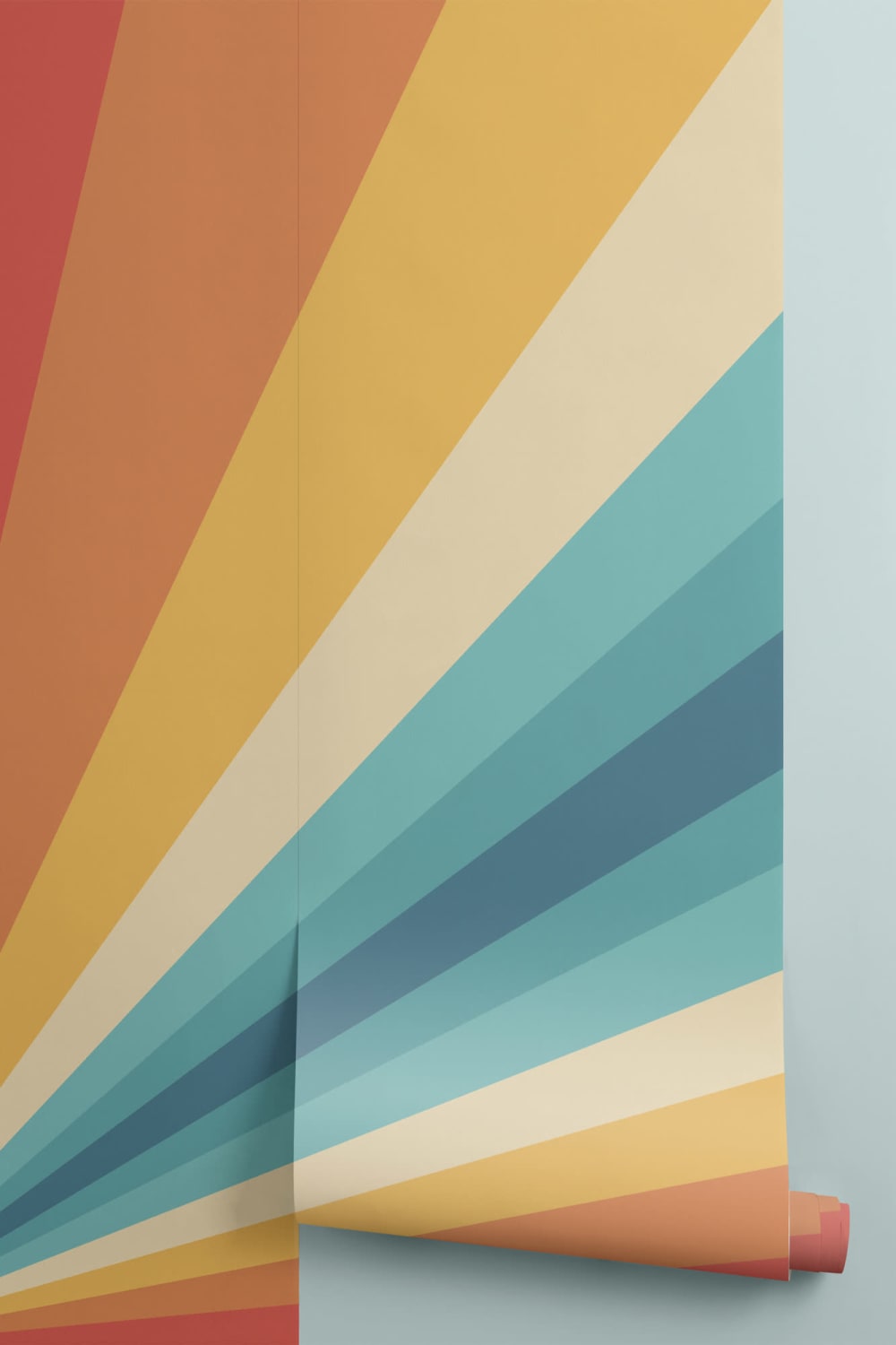 70’s Bold Multi-Color Stripes Retro Wallpaper Mural