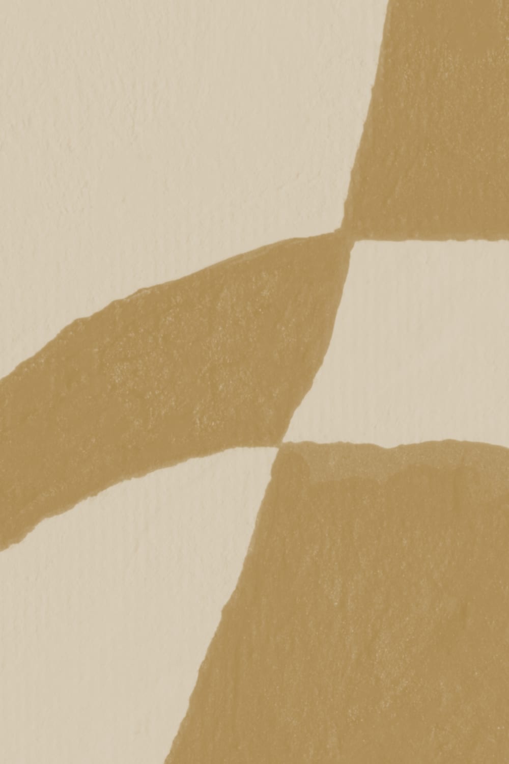 Modern mural-tapeter i böjda former i senap och beige toner