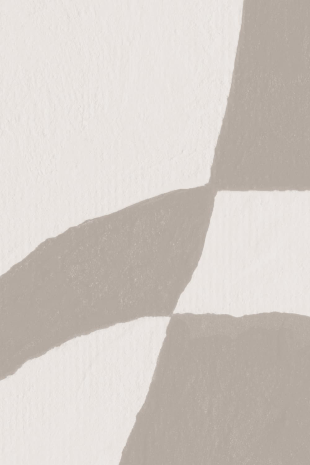 Handgemalte Fototapete in geschwungener Form in zartem Beige mit Gipsstruktur