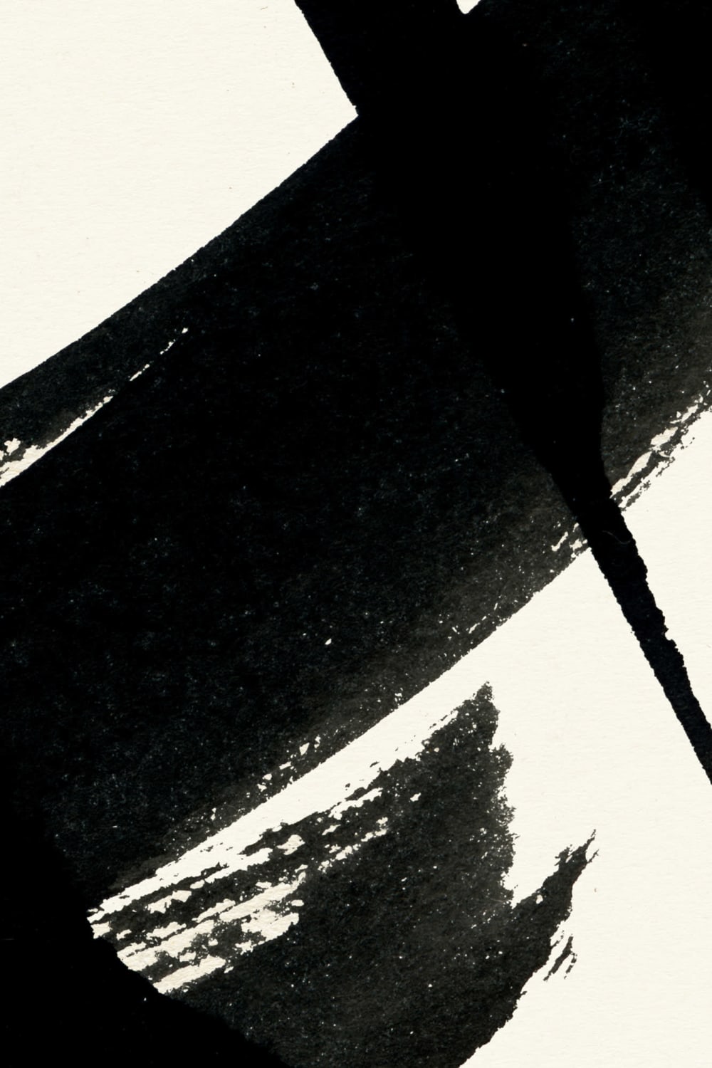 Black Japanese Calligraphy Abstract Wallpaper Mural