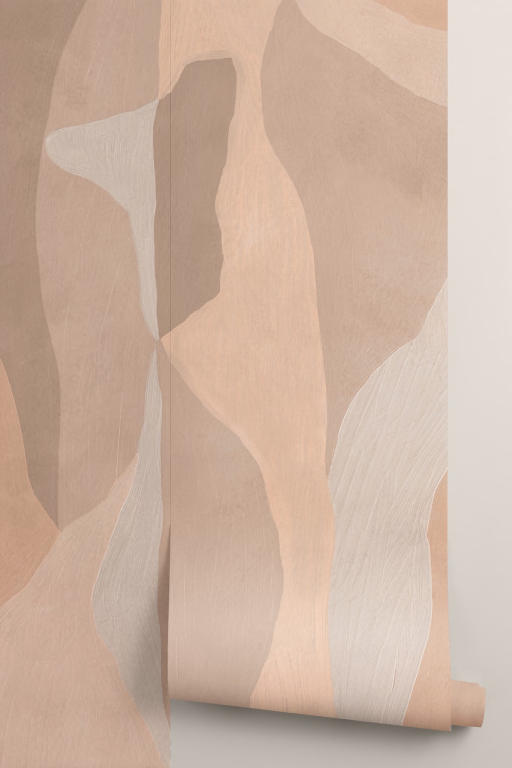 Papier peint panoramique d'art abstrait beige pour une ambiance apaisante