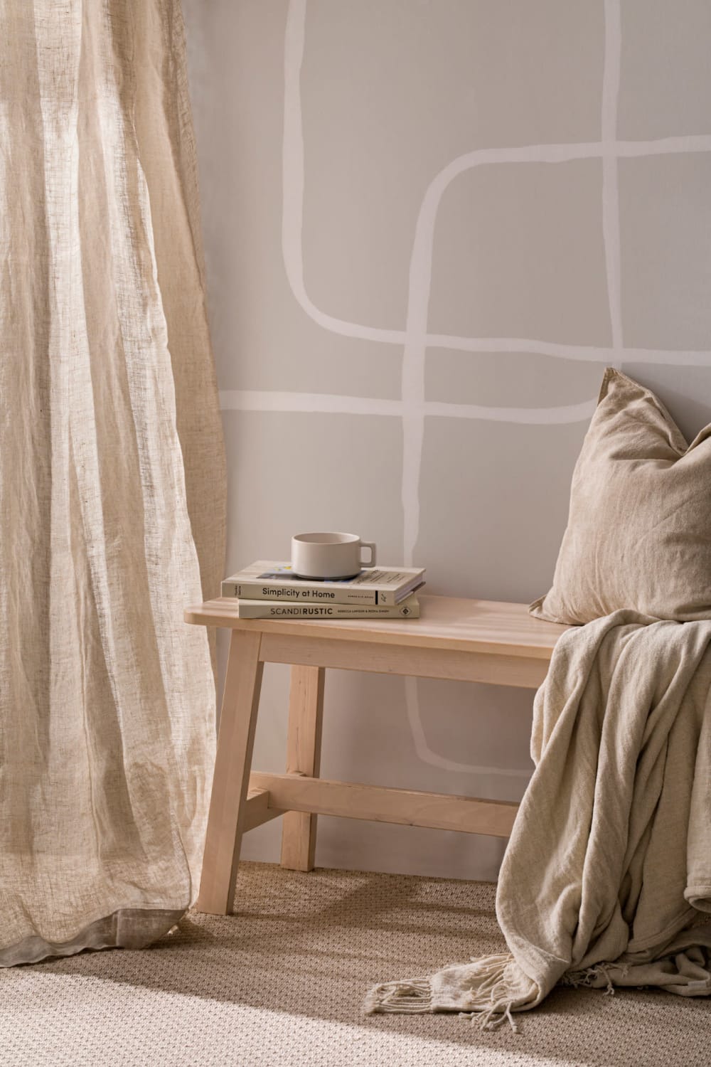 Modern Neutral Abstract Art Wallpaper Mural