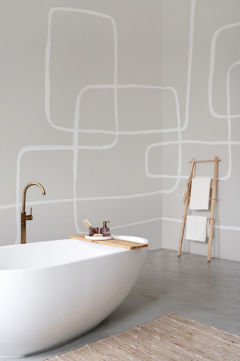 Modern Neutral Abstract Art Wallpaper Mural