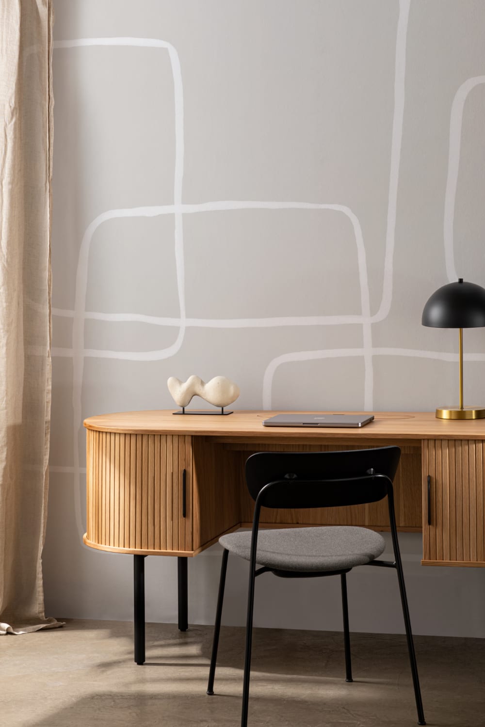 Modern Neutral Abstract Art Wallpaper Mural
