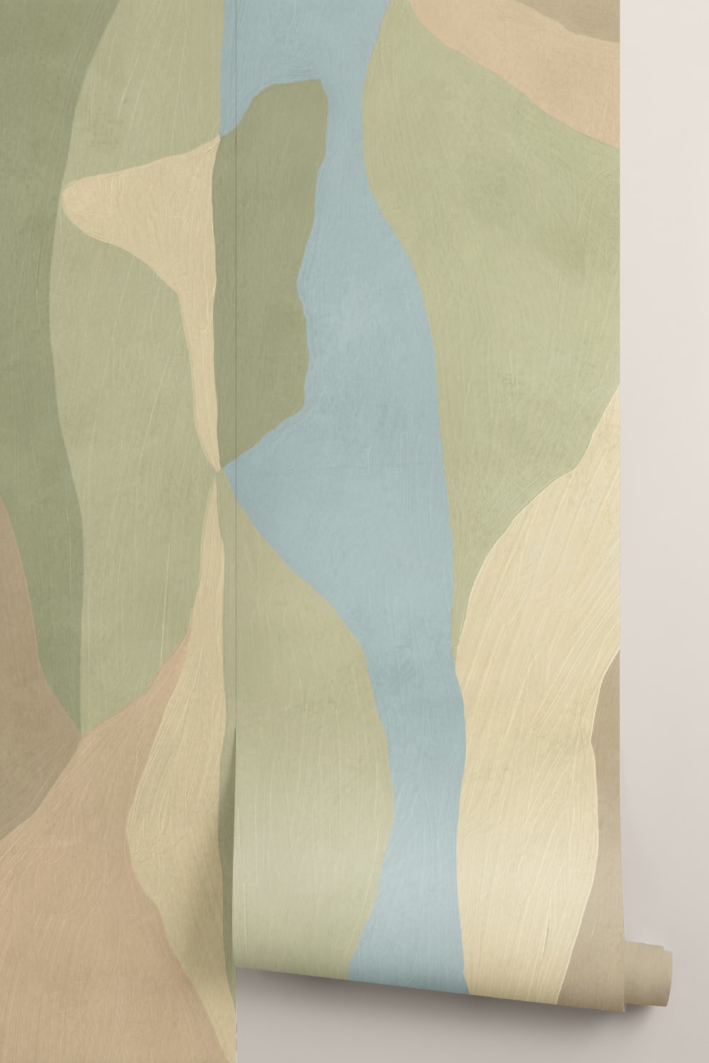 Green Abstract Modern Wall Mural With Calming Earthy Tones