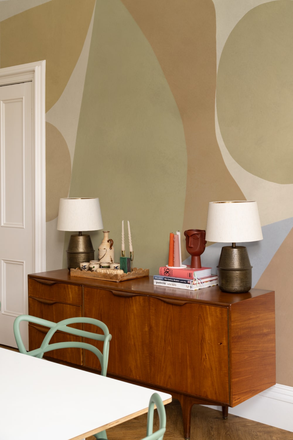 Multicolor Abstract Shapes Contemporary Wall Mural Design Mural