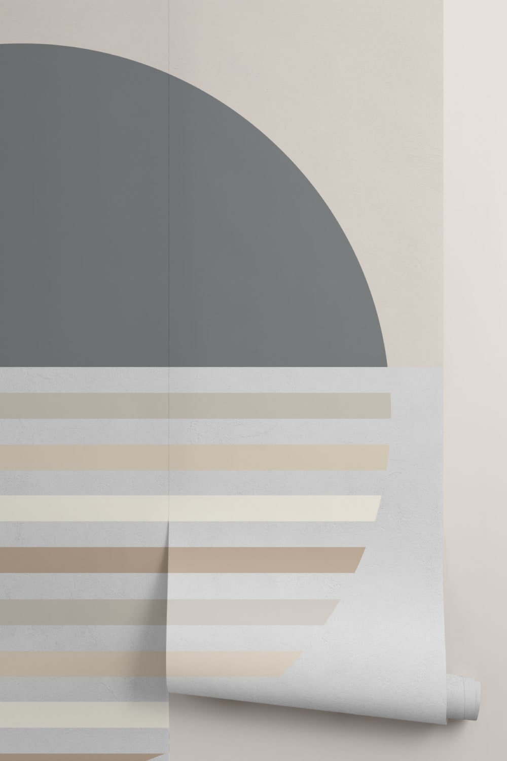 Neutral Abstract Circle Wallpaper Mural