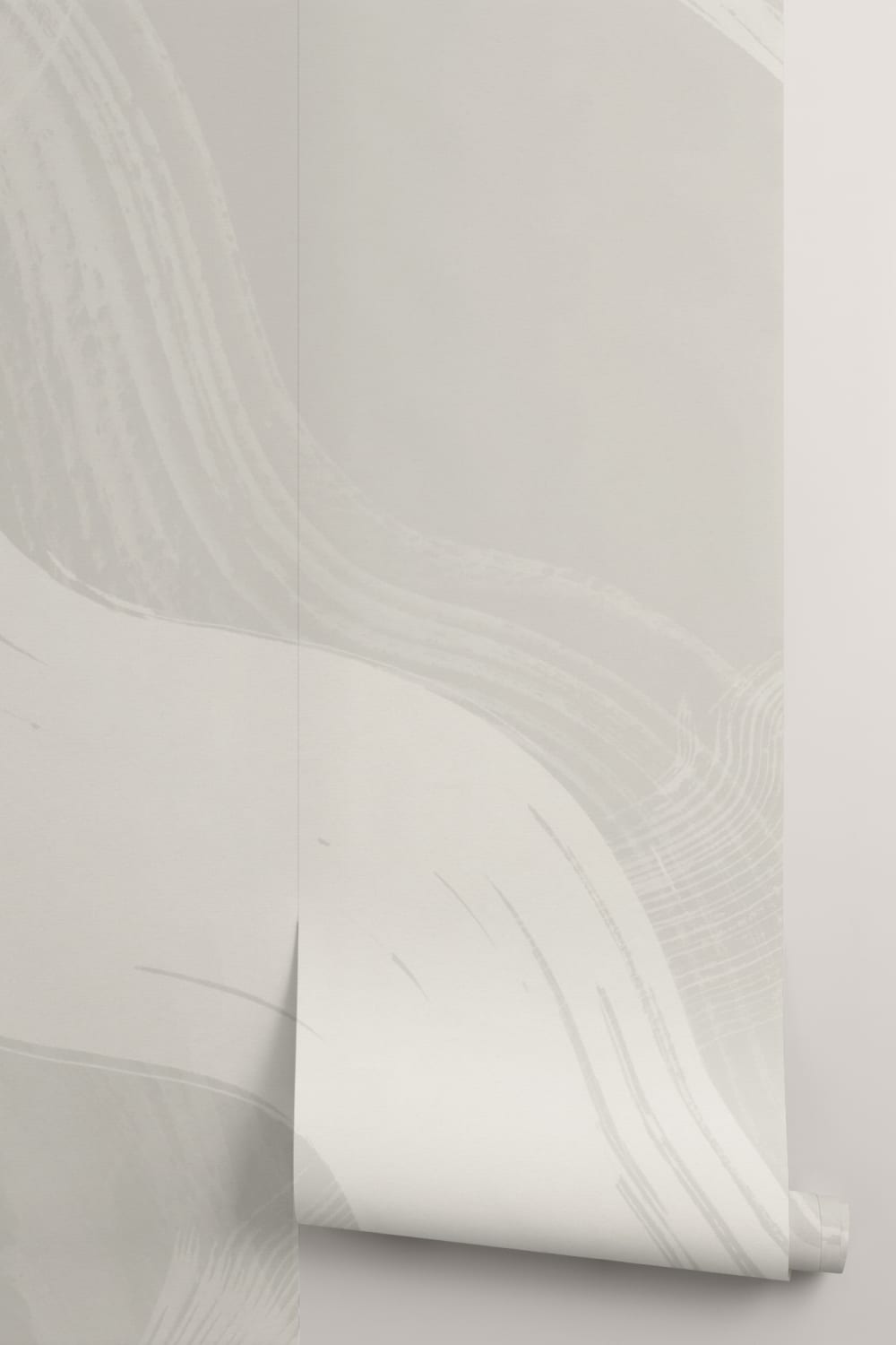 Carta da parati murale astratto beige con pennellate d'inchiostro