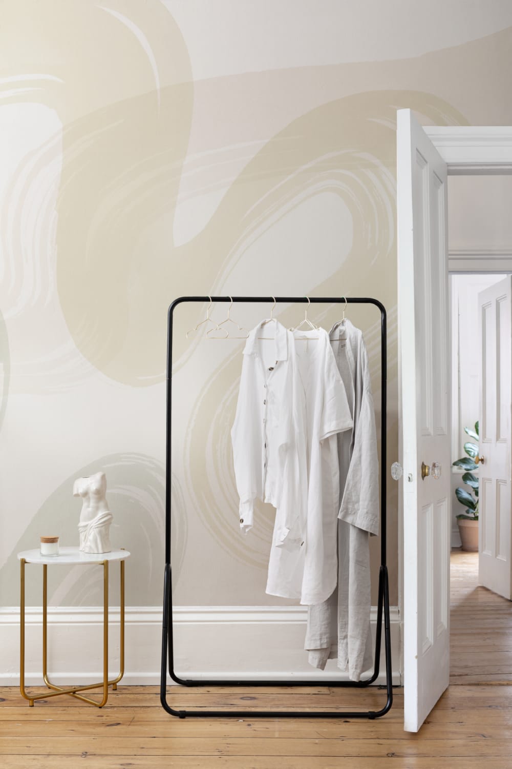 Pastel Abstract Swirl Brush Strokes Mural