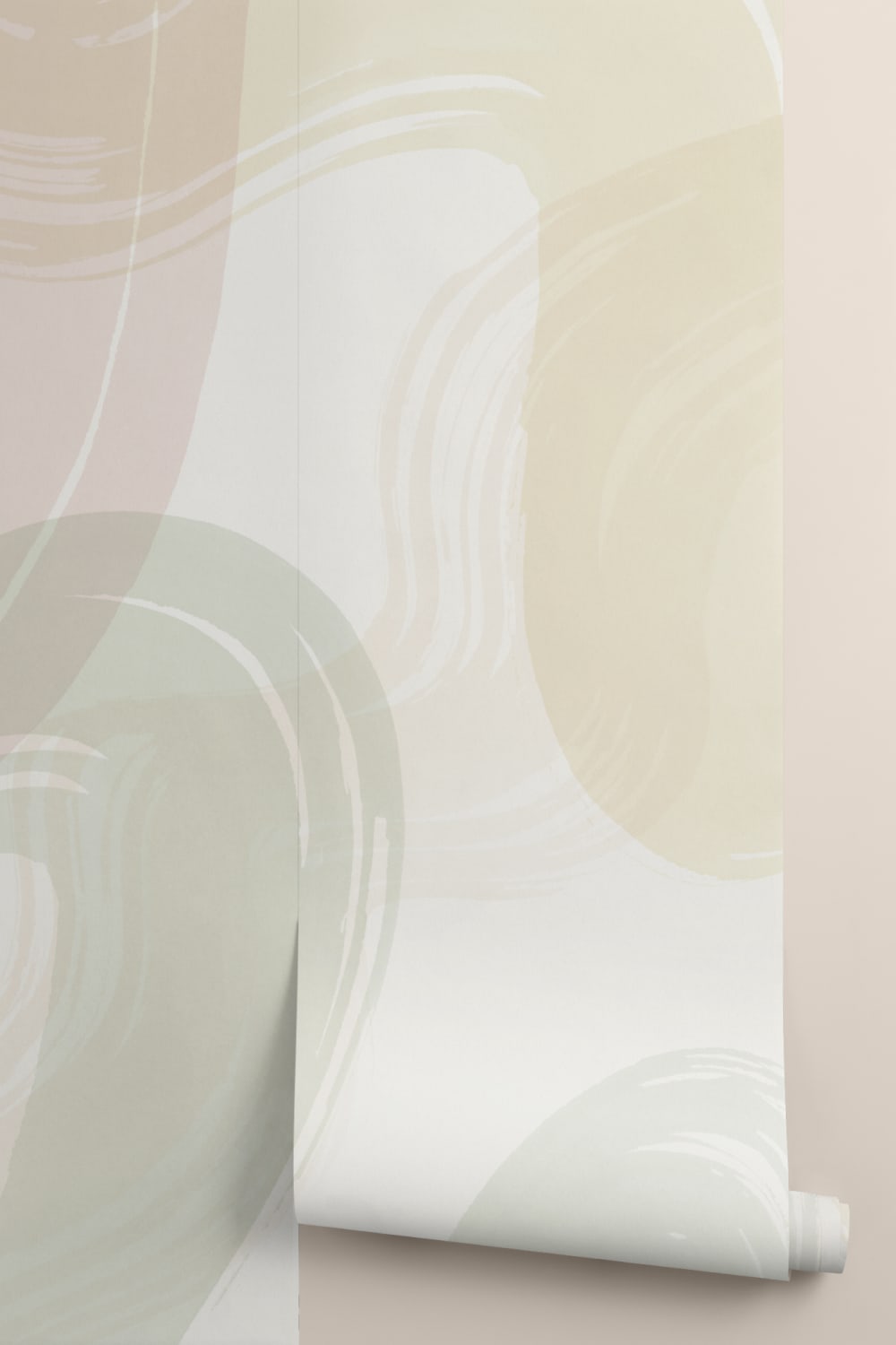 Pastel Abstract Swirl Brush Strokes Mural