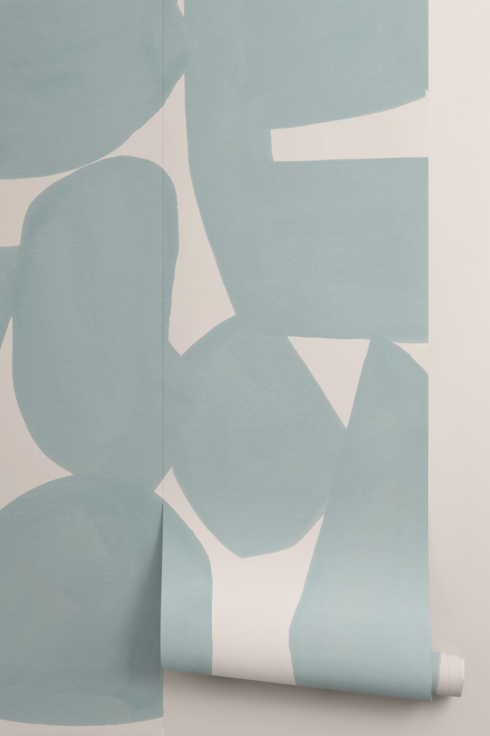 Murales de Papel Pintado de formas azules abstractas pintado a mano