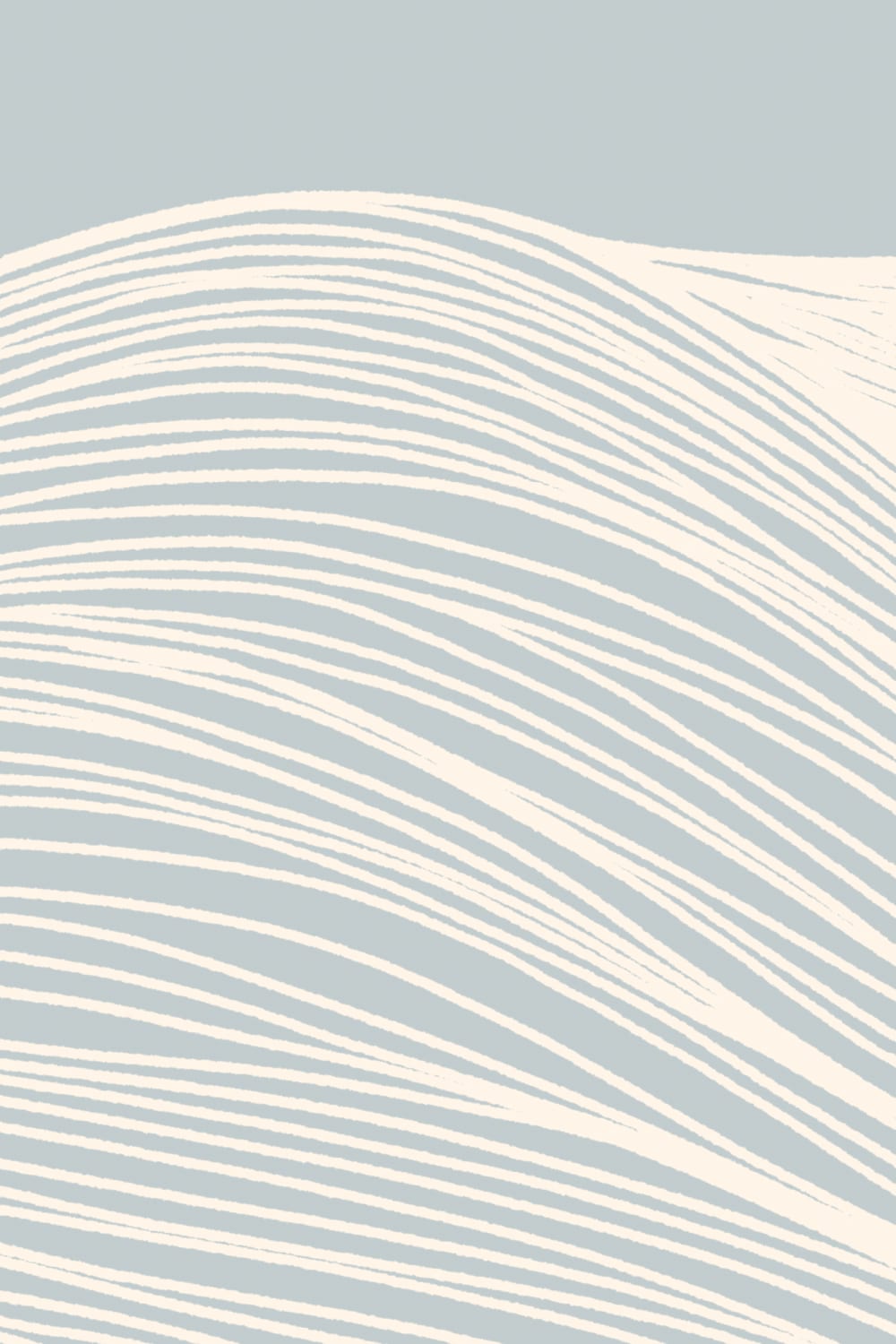 Blue Wavy Line Abstract Mural