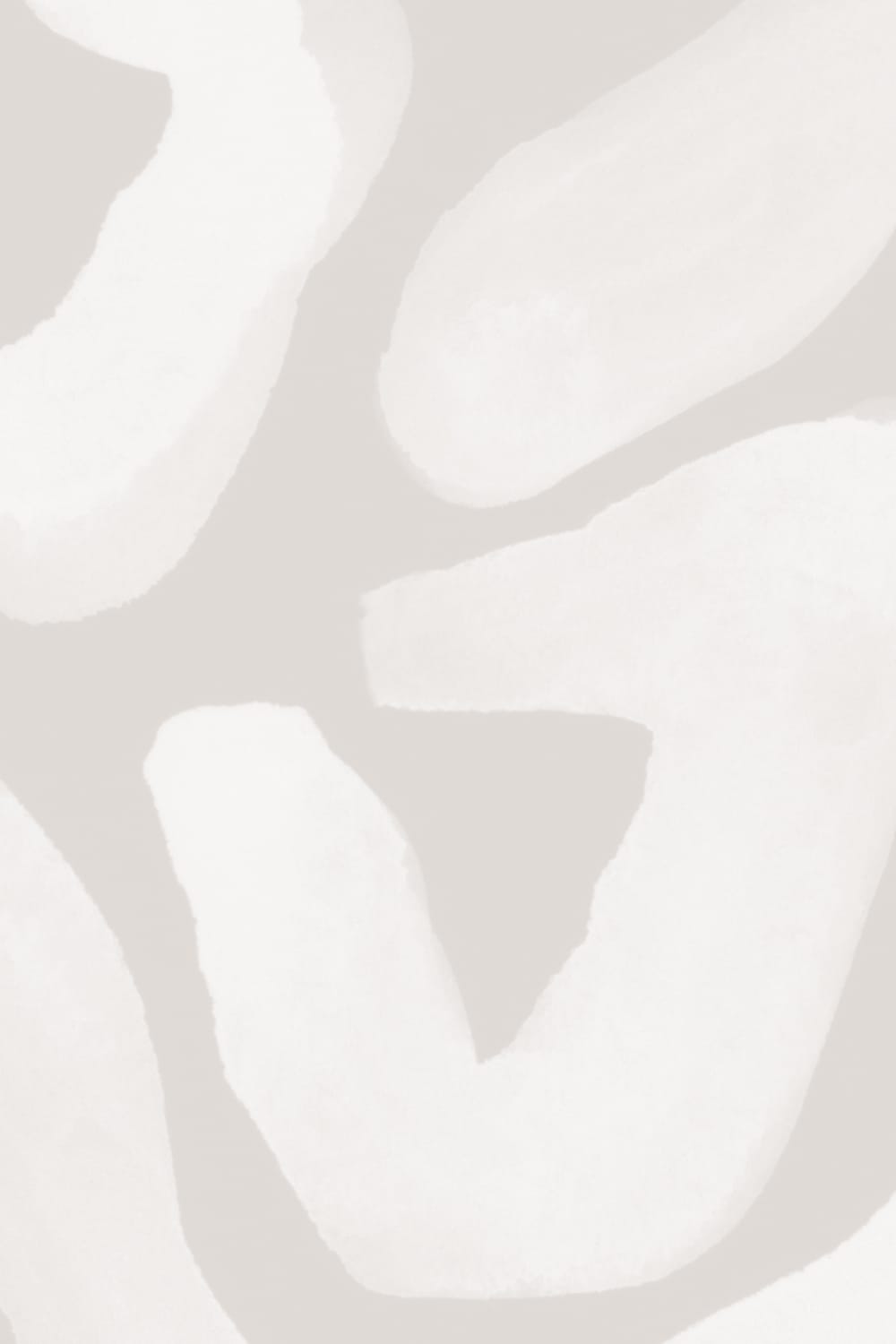 Hand-Painted Organic Flow Pattern Mural in Beige