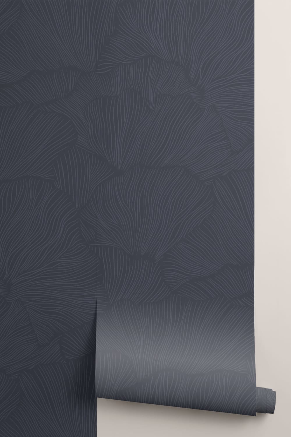 Navy Minimalist Mushroom Wall Mural