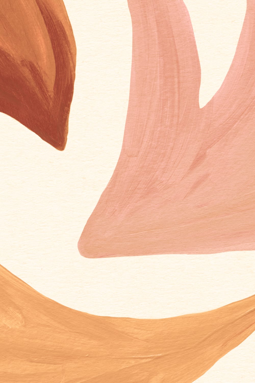 Terracotta abstract bladpatroon veelkleurige muurschildering