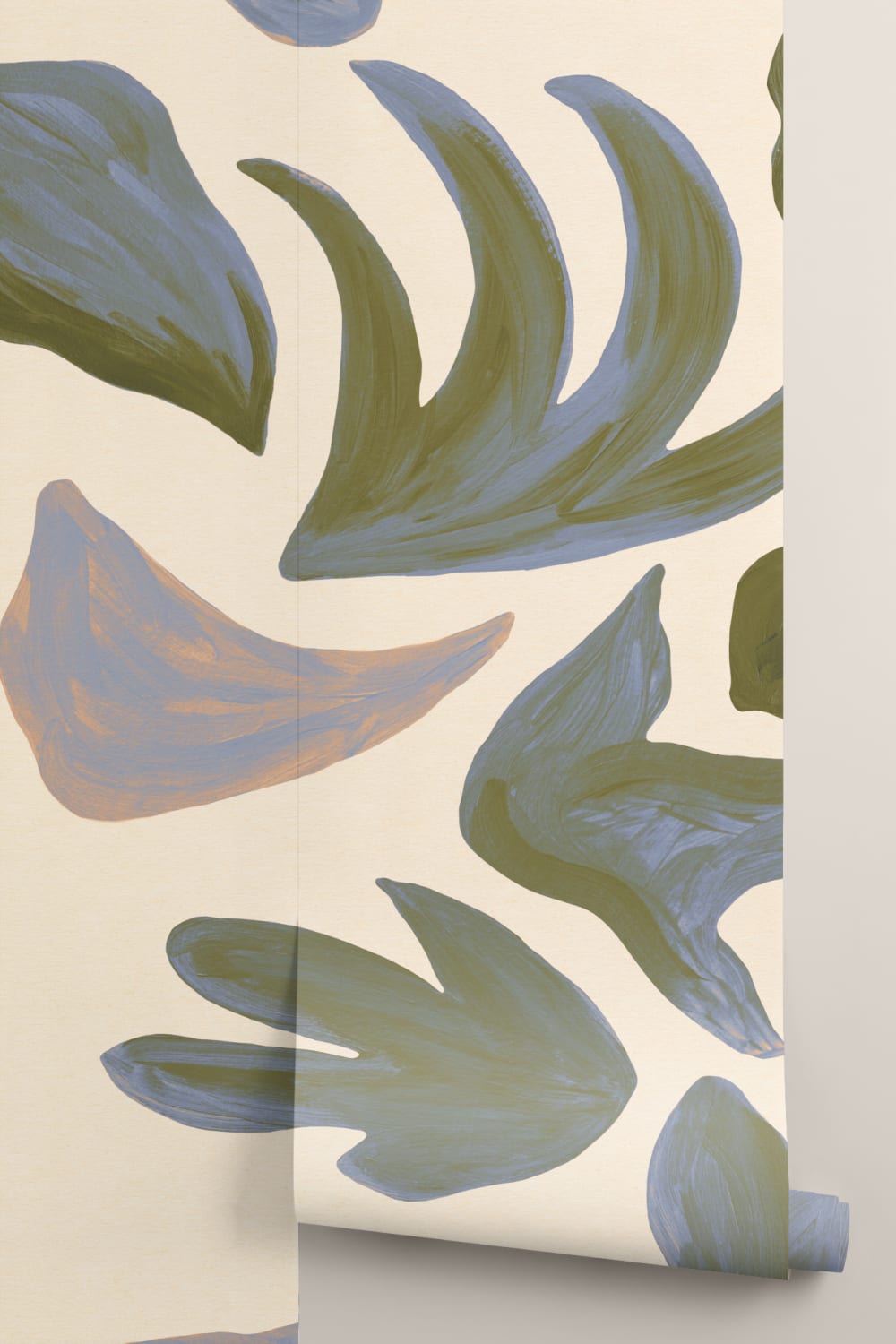 Green Abstract Nature Wall Mural With Tropical Vibes