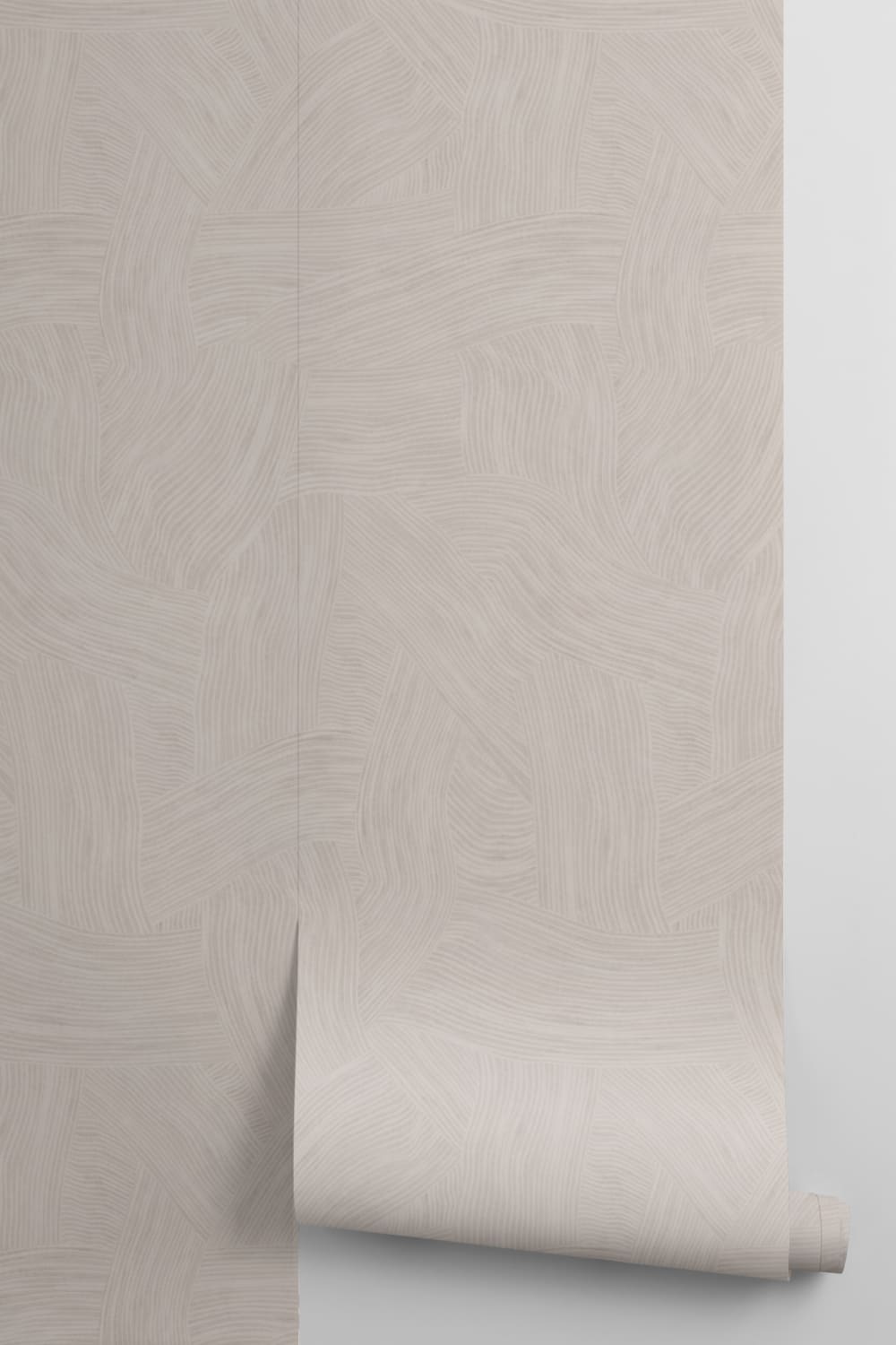 Beige skiktade böjda former tapet
