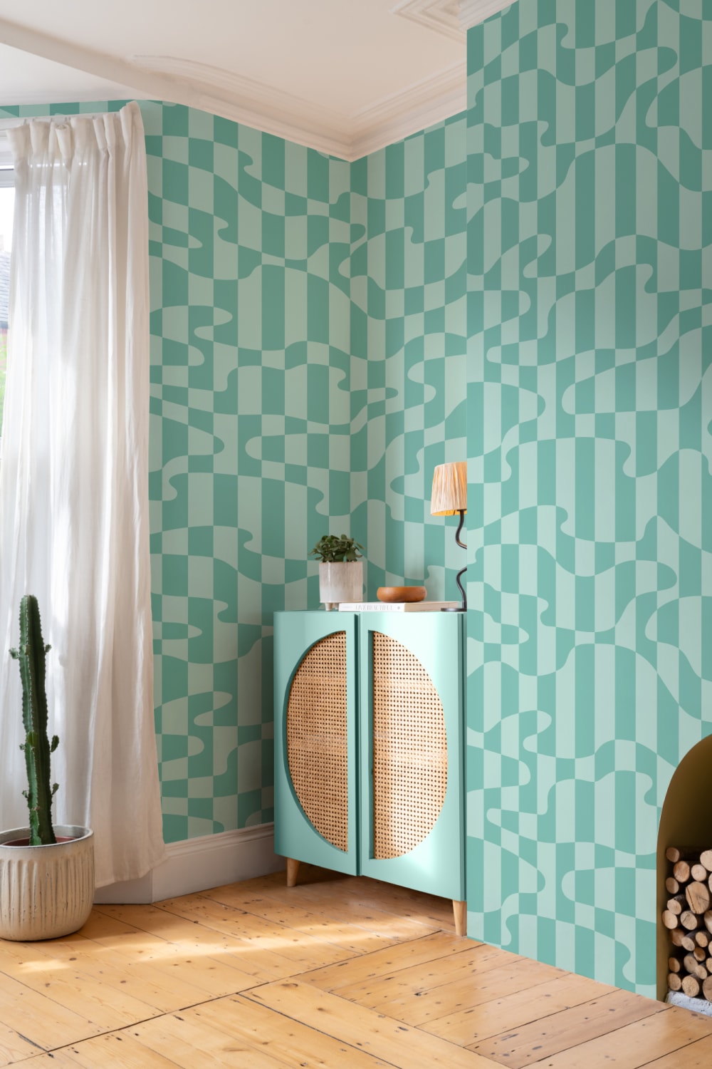 Elizabeth Olwen Stripescape Mural azul