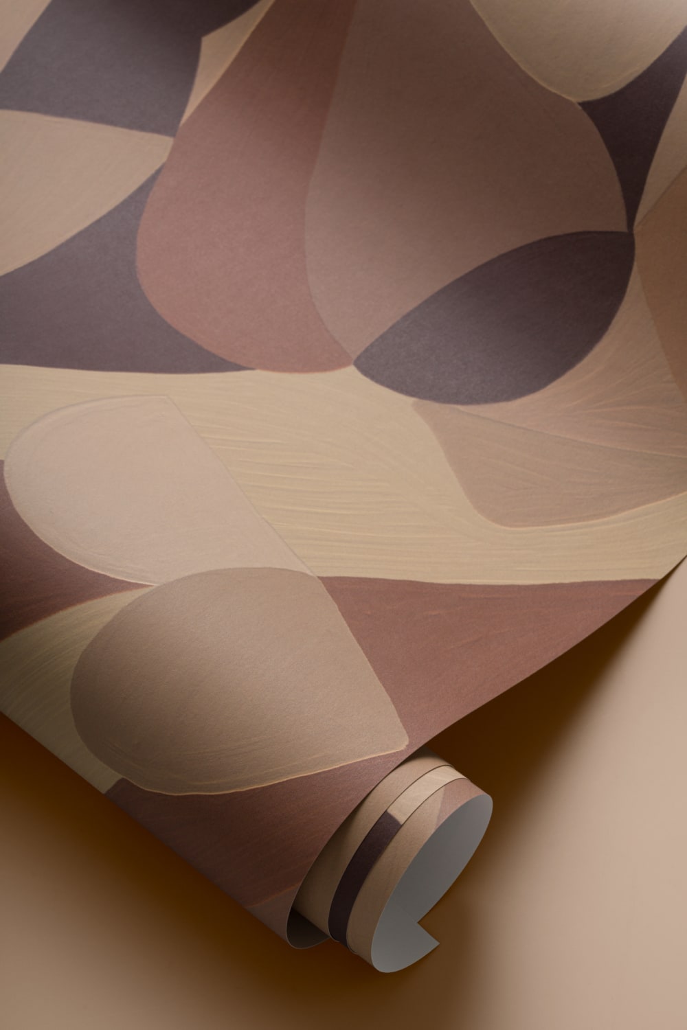 Cubist Human Form Abstract Mural In Earthy Browns