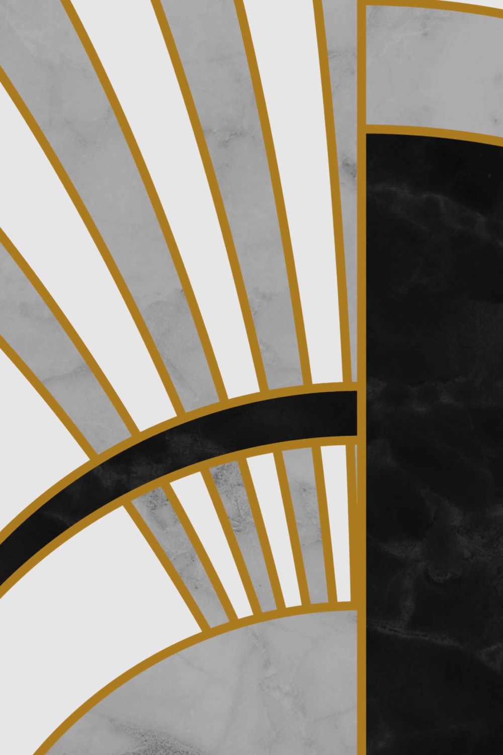 Black, White & Gold Art Deco Wallpaper Mural