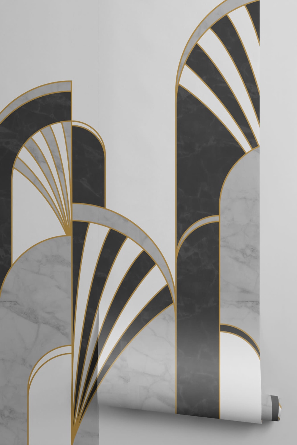 Black, White & Gold Art Deco Wallpaper Mural