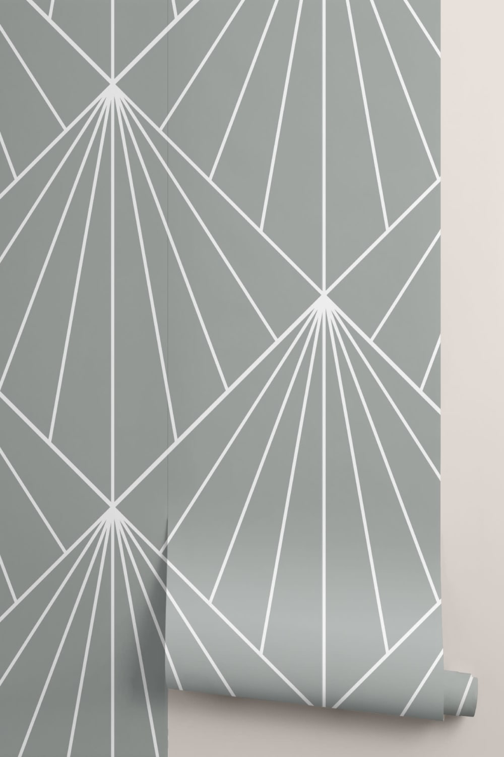 Gray Geometric Art Deco Print Wallpaper Mural