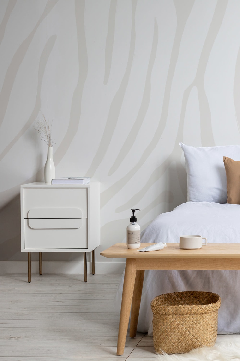 Off White Zebra Print Wallpaper Mural