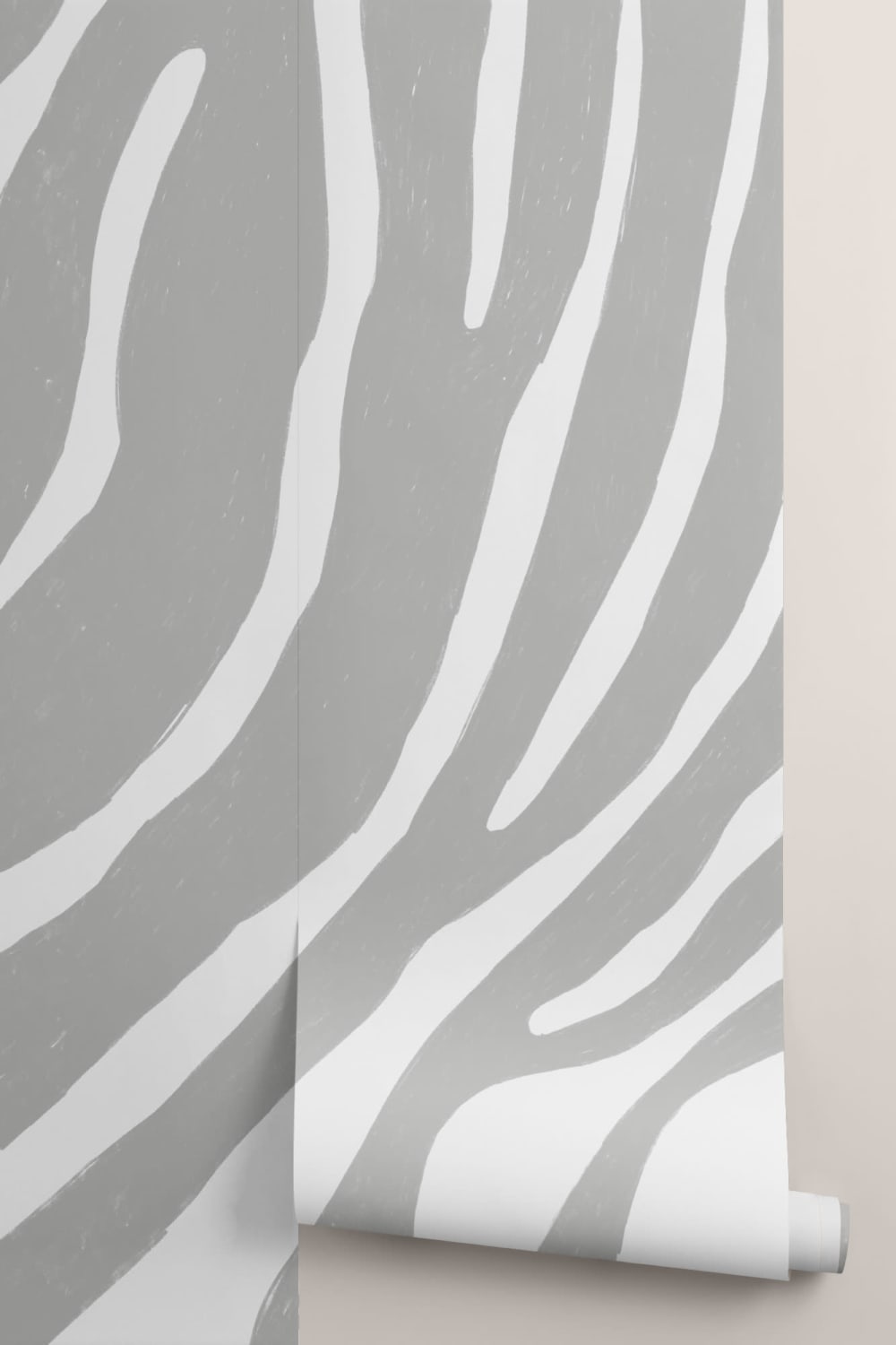 Papier Peint Panoramique à Imprimé Zèbre Gris