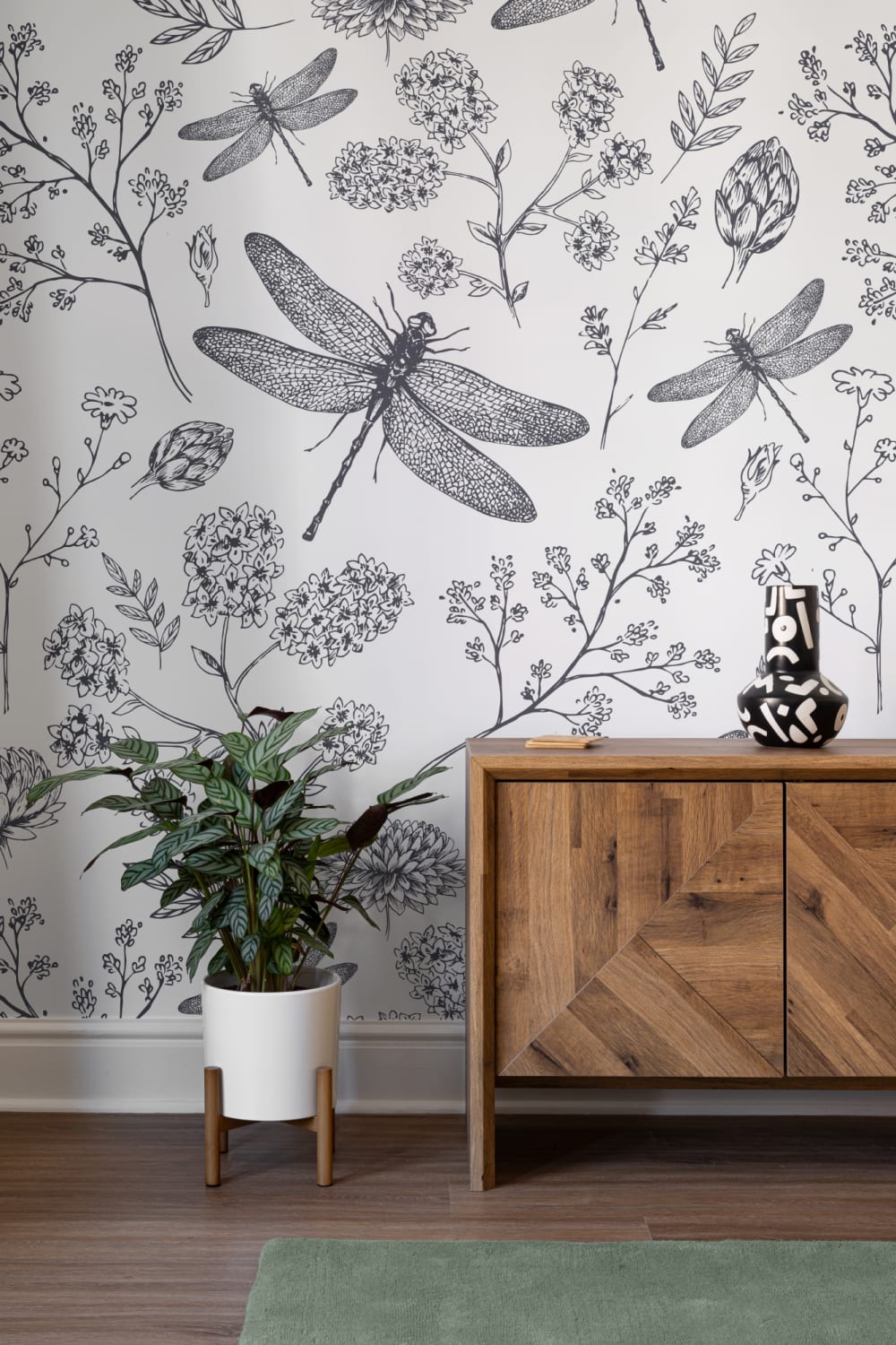 Dragonfly Illustration Wallpaper Mural