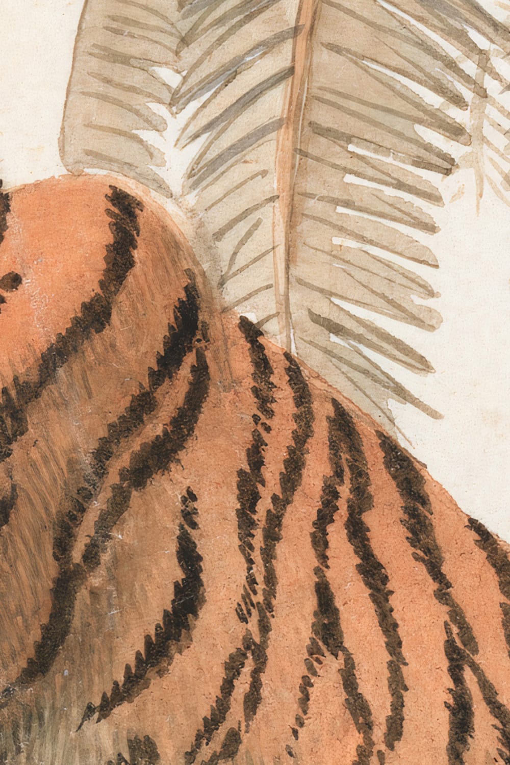 Illustrated Tropical Landscape Tiger Mural