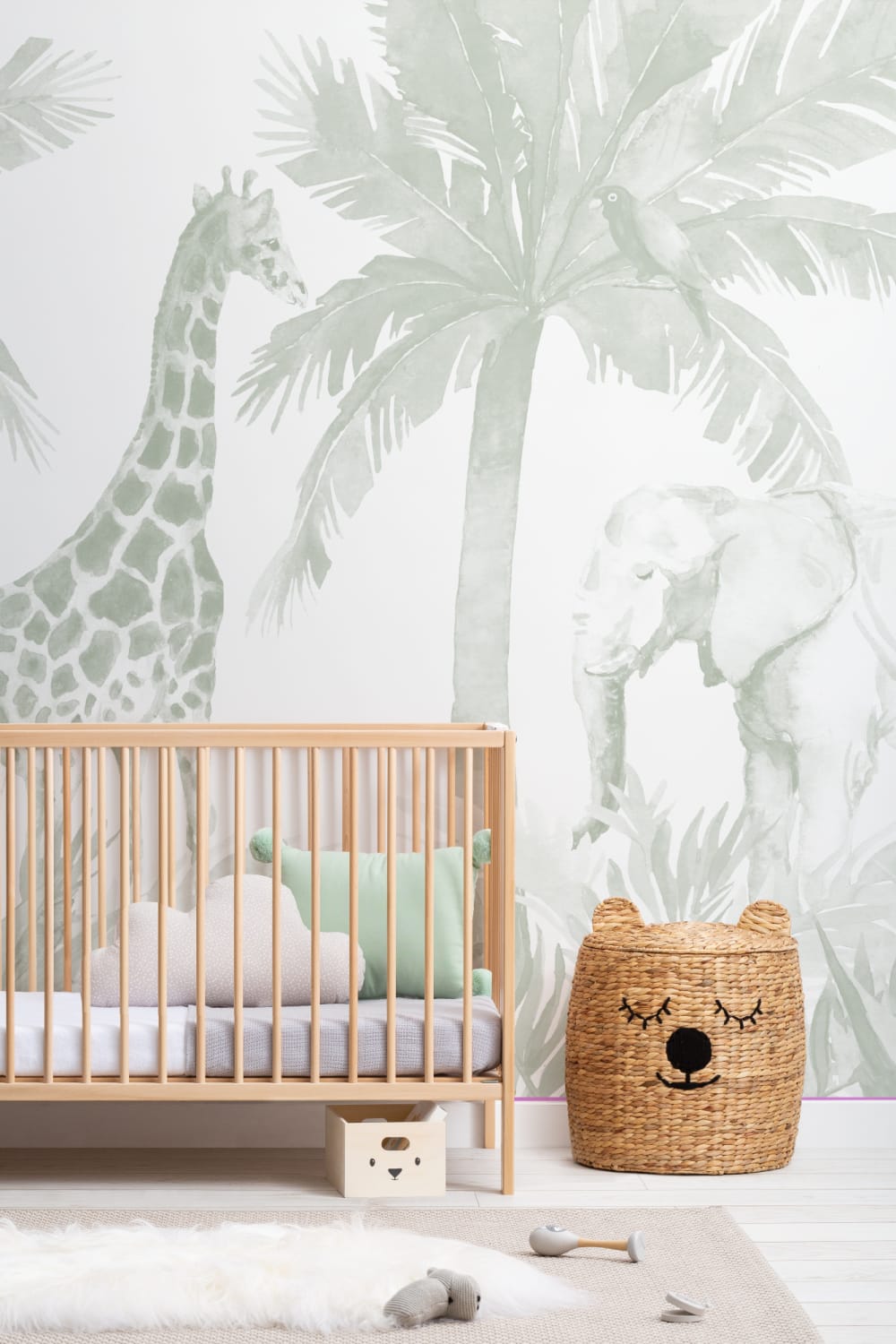 Groene aquarel Jungle Behang muurschildering
