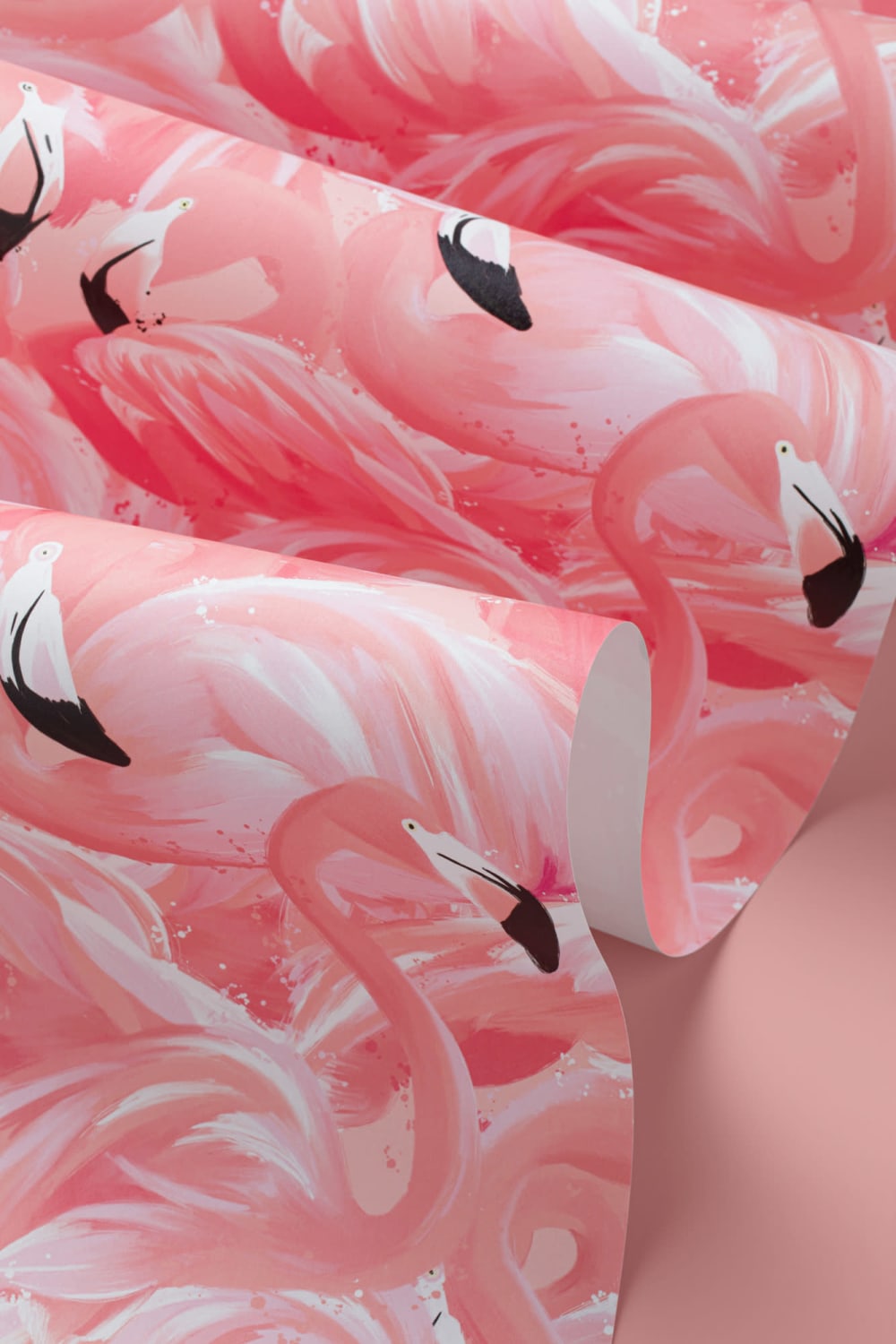 Pink Flamingo Bird Pattern Wallpaper Mural