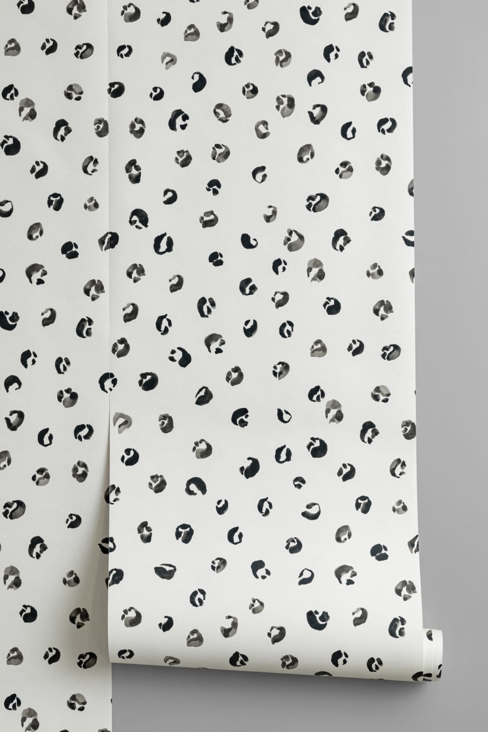 Papel Pintado Blanco y Negro con Motivo de Manchas de Leopardo