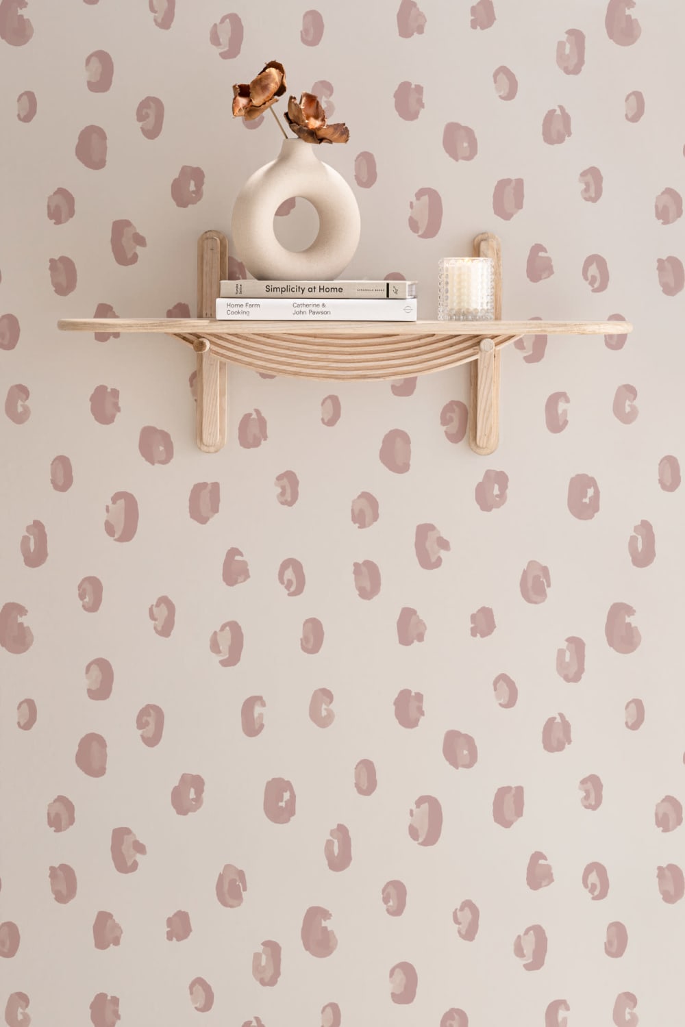 Rosa och neutral akvarell Leopard Print Repeat Pattern Wallpaper