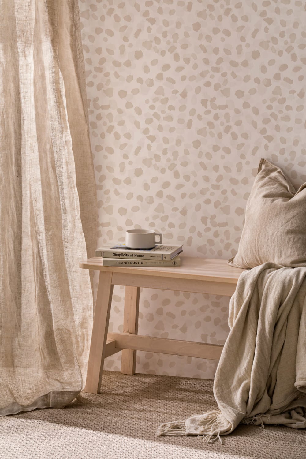Neutraal Modern Cheetah Spots Herhaal Patroon Behang
