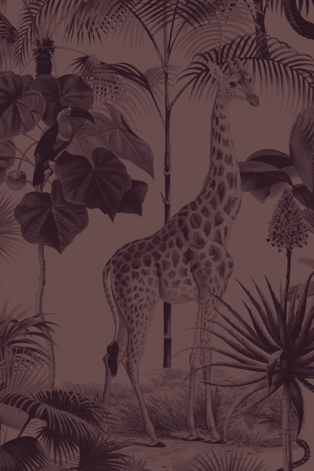 Plum Tropisch Tonaal Jungle Dierenbehang