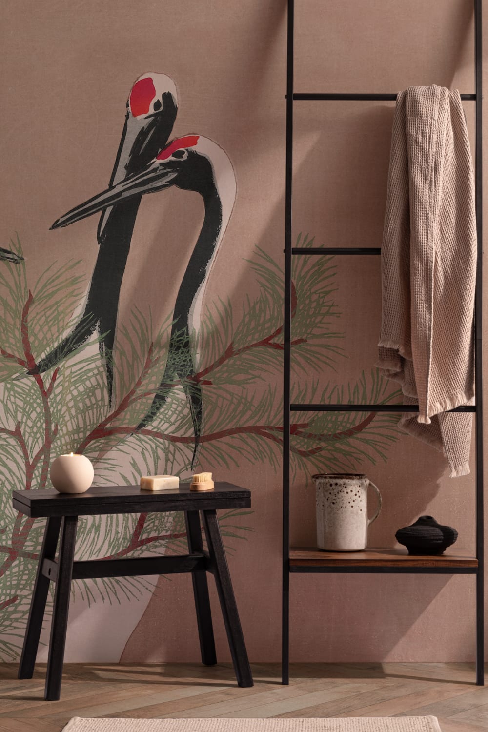 Cranes de Kamisaka Sekka Pictura japoneză Wallpaper Mural