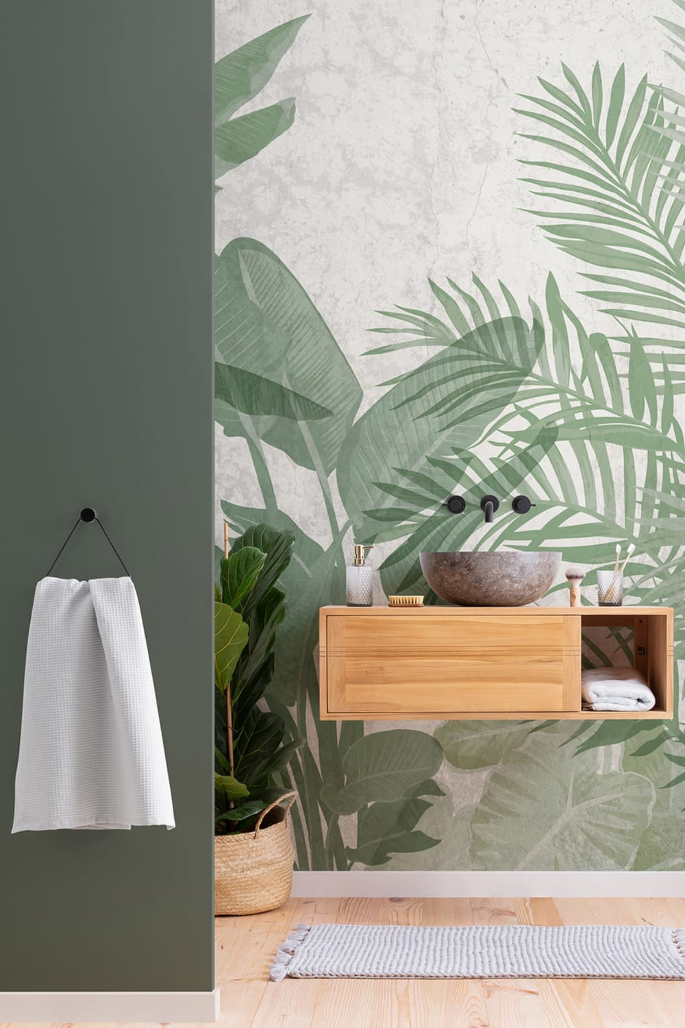 Biophilic Tropical Plants Wallpaper Mural