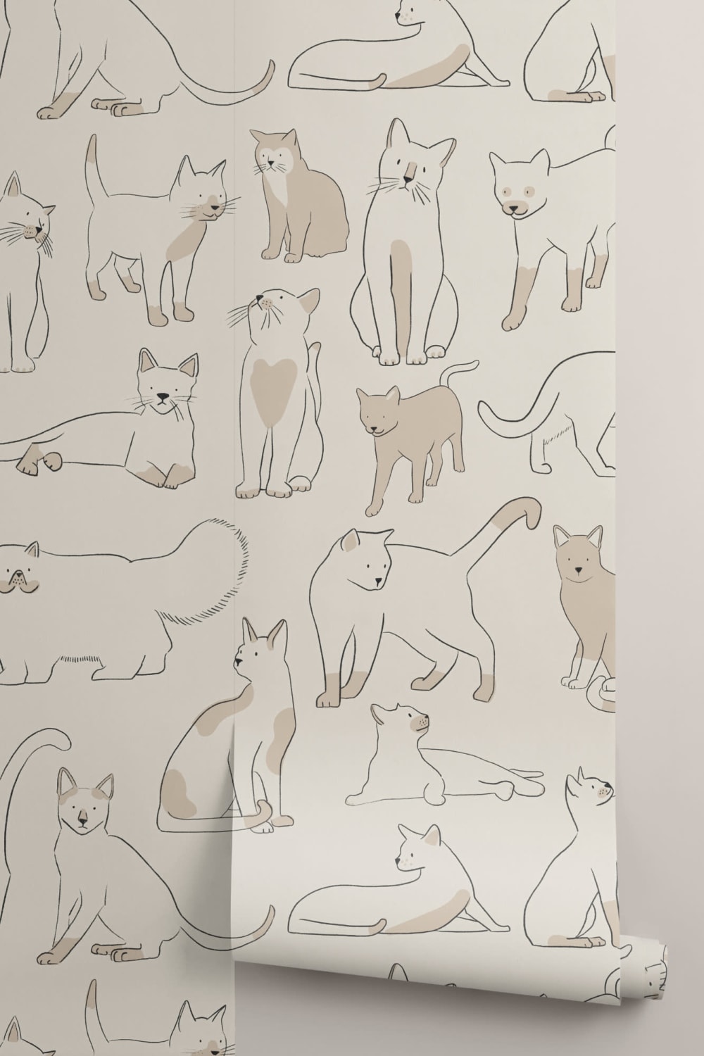 Fototapete Cooles Katzenmuster Neutralfarben