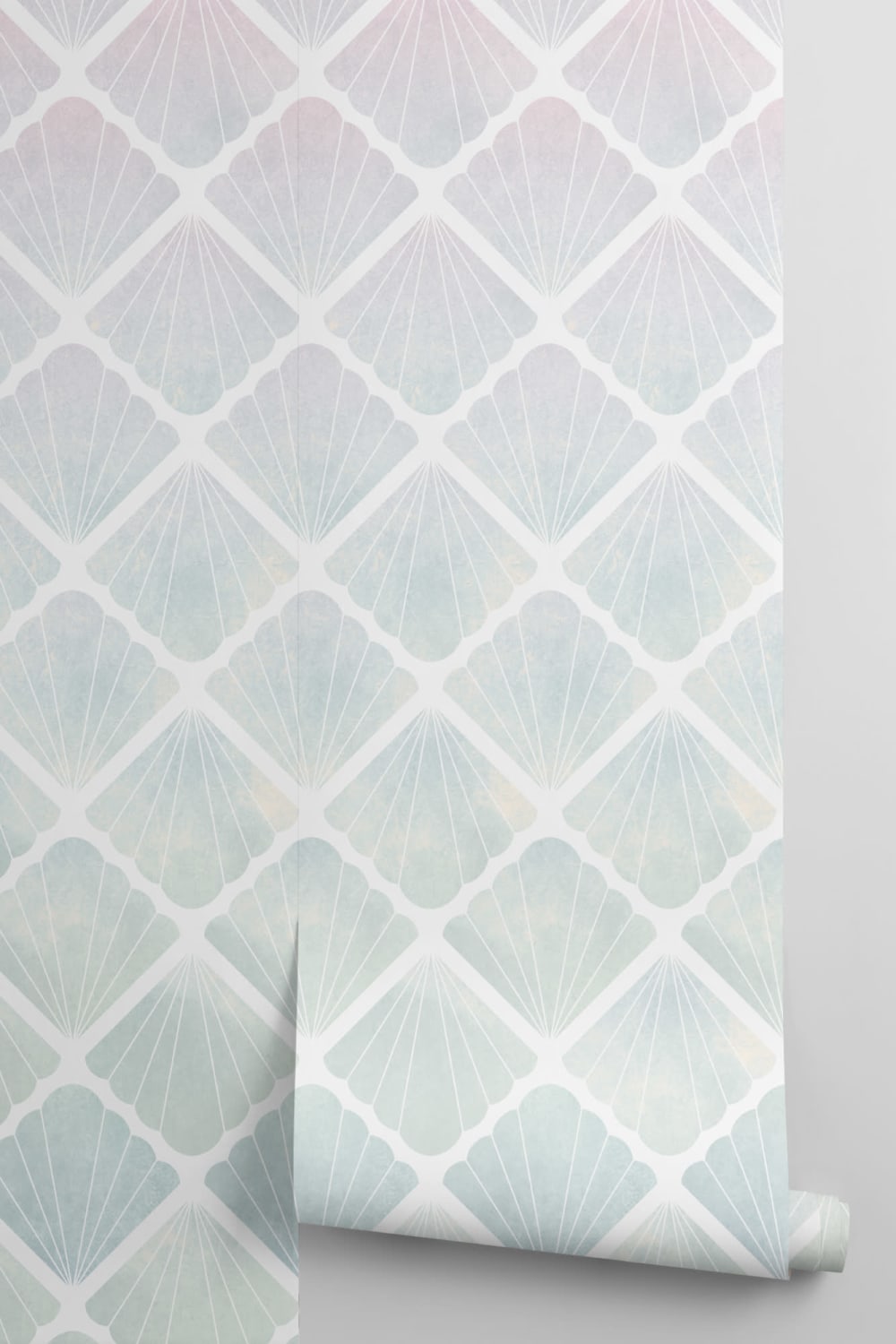 Ombre Mermaid Scale Seashell Wallpaper Mural