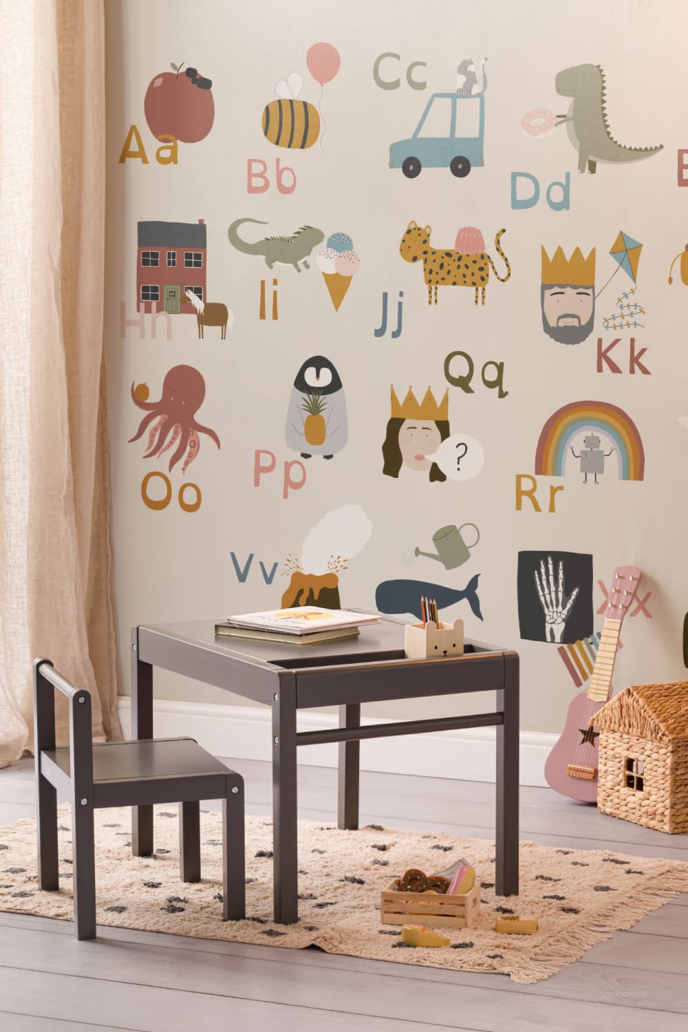 Kids Fun Educational Illustrated Alphabet Wallpaper Mural