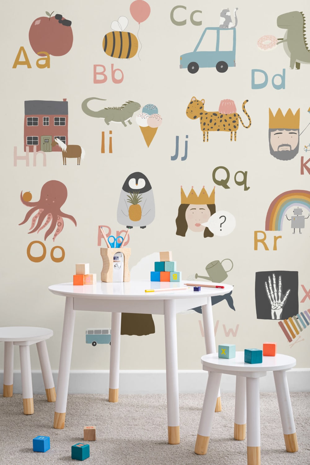 Kids Fun Educational Illustrated Alphabet Wallpaper Mural