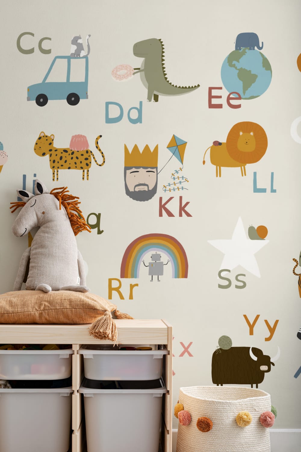 Kids Fun Educational Illustrated Alphabet Wallpaper Mural