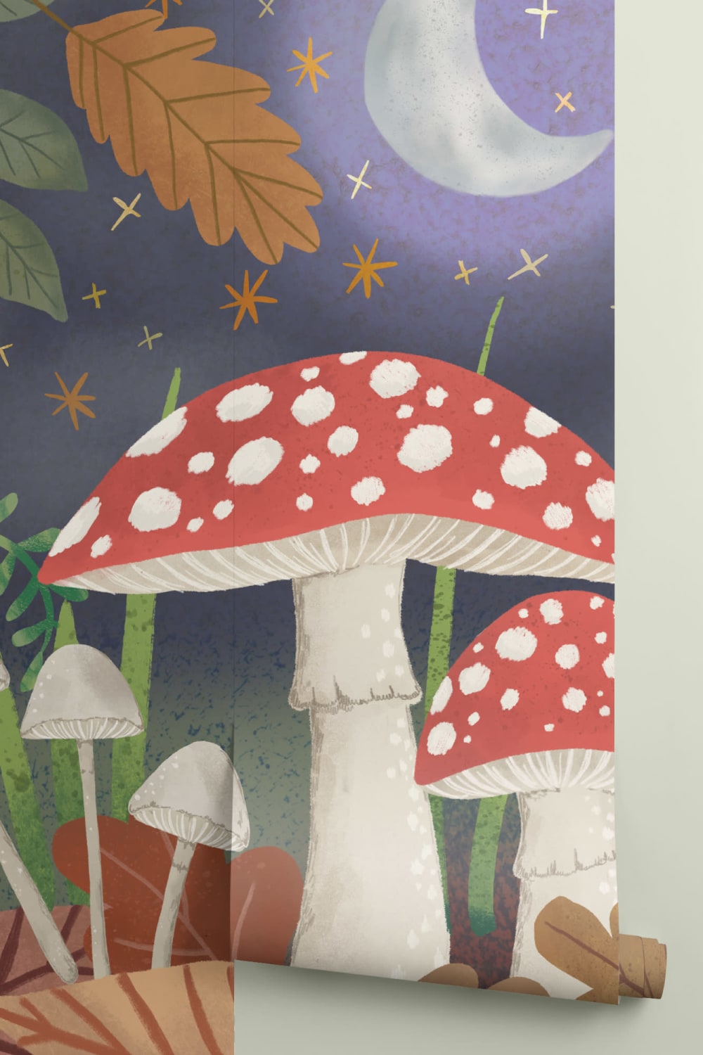 Kids Illustrated Night Garden Mural