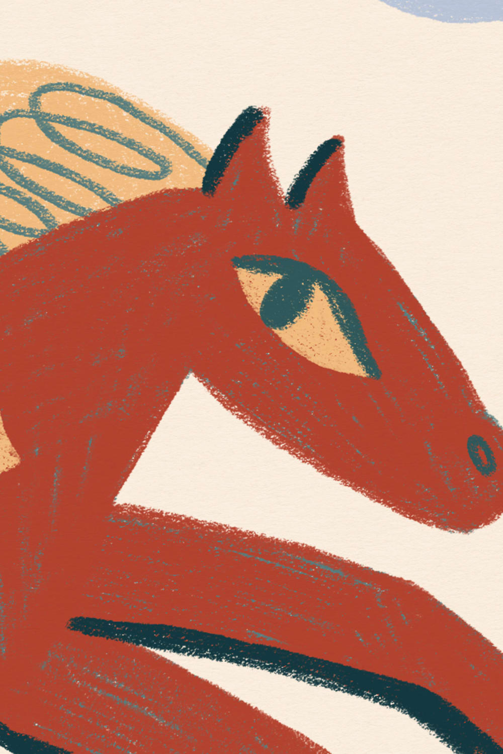 Carta da parati multicolore con animali Pony per bambini