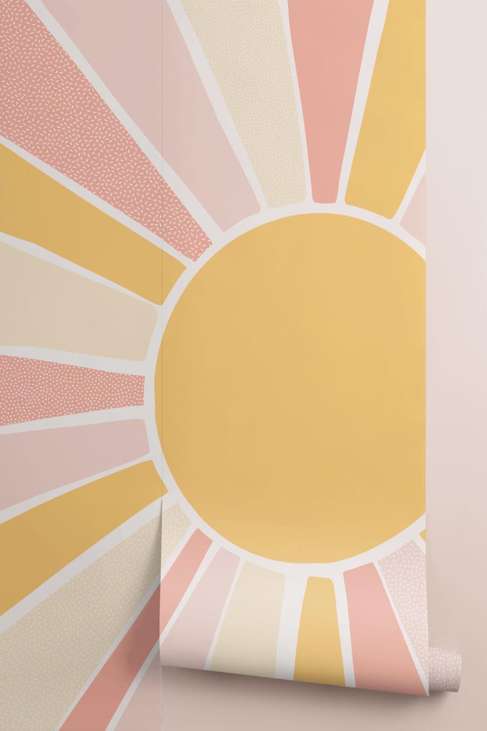 Mural infantil Boho Block Sunshine rosa