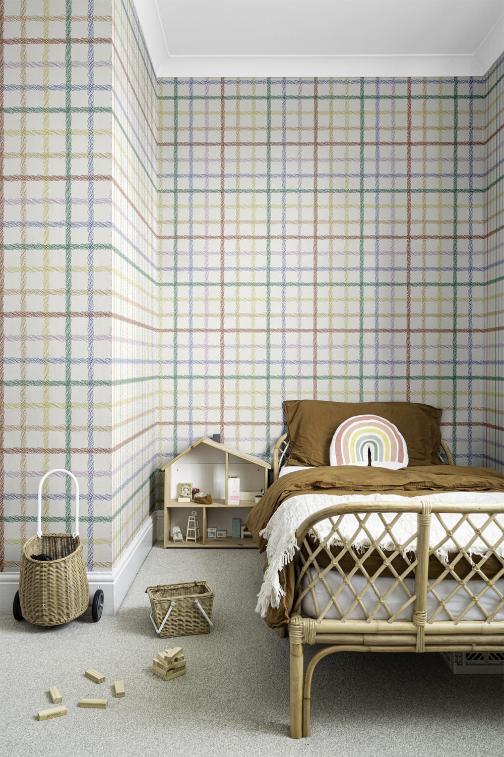 Multicolor Fun Hand Drawn Grid Wallpaper