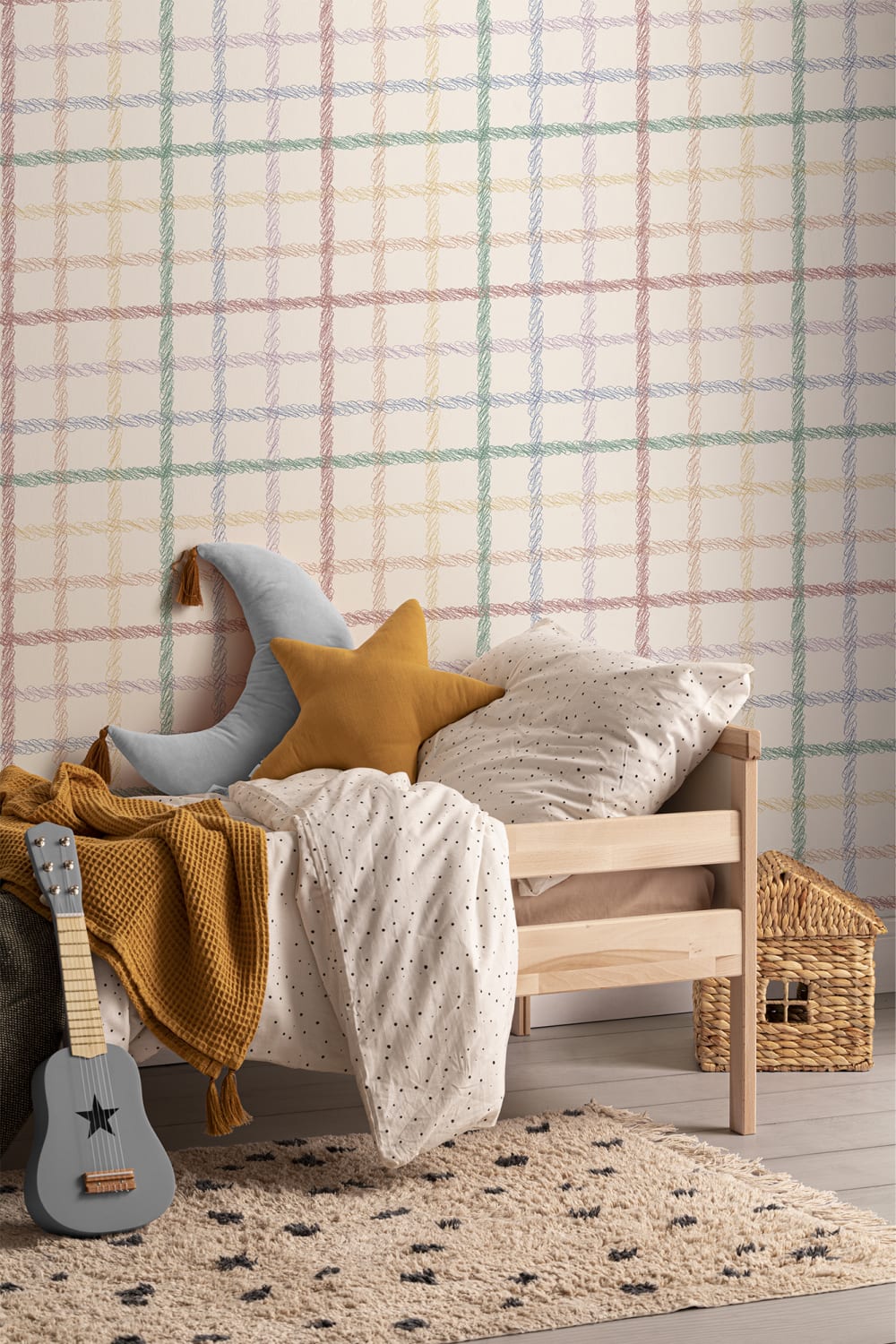 Multicolor Fun Hand Drawn Grid Wallpaper